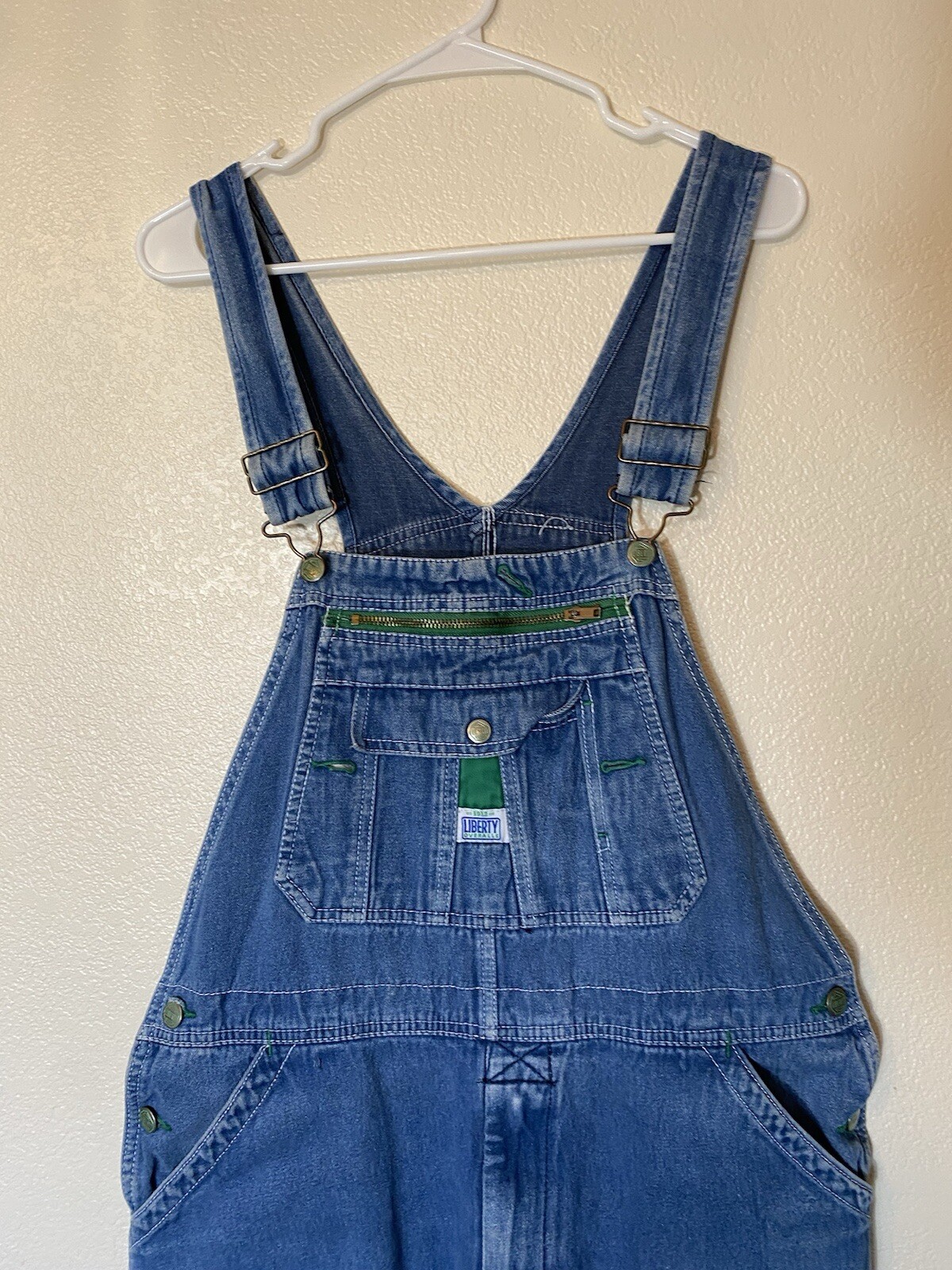 Liberty Overalls Men 36x30 Blue Denim Bib Straight Leg Workwear Farm Chore