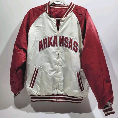 STARTER Arkansas Razorbacks Satin Varsity Jacket - Reversible Vintage ...