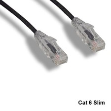 Kentek Black 25ft UTP Slim Cat6 Cable OD 3.6mm RJ45 Pure Copper Ethernet Network