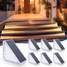 1/4/6 Pack Solar Deck Lights Outdoor Waterproof LED Steps Lamps for Stairs Fence