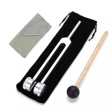 128Hz Healing Tuning Fork with Silicone Hammer Sound Therapy Musical Instrument