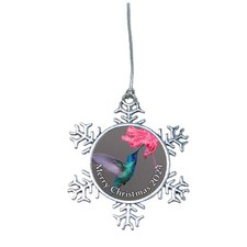 Hummingbird 2024 Silver Snowflake Merry Christmas Ornament Gift Treeswift Swift