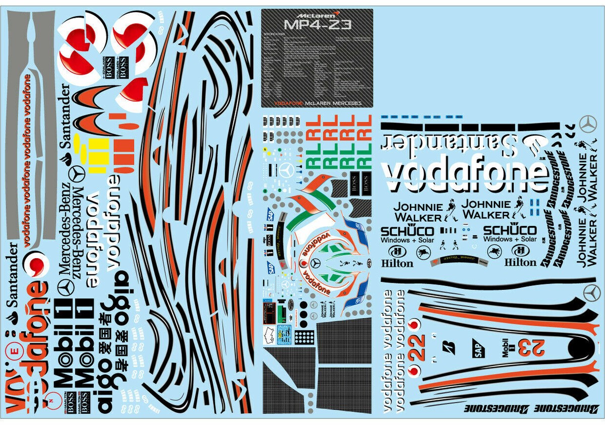 F'artefice Re-paint decal Full set for 1/8 McLaren MP4-23