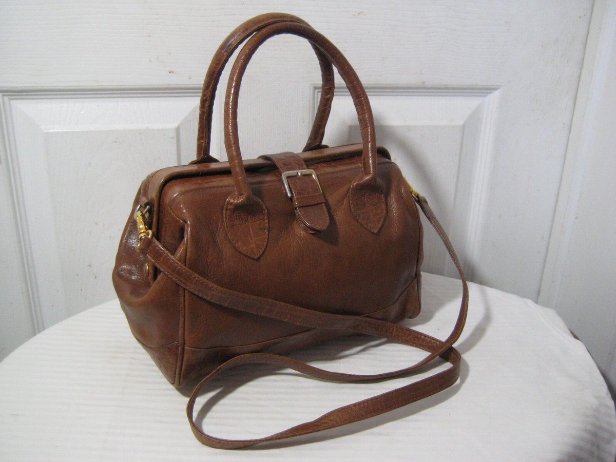 Sac à Main Marianelli Vert Cuir Imprimé Crocco Vintage - Made In Italy - Occasion Très Bon état