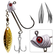 5PCS Fishing Hooks Metal Spoon Jigs Head Weight 0.6oz/17g Fishing Bait Fishhooks
