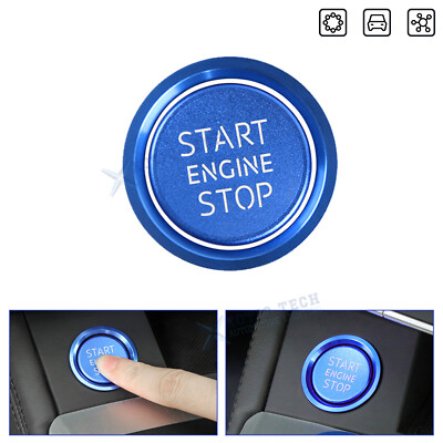Blue Engine Start Push Button Switch Ring Cover Trim For Audi A4 A5 S4 2009-up