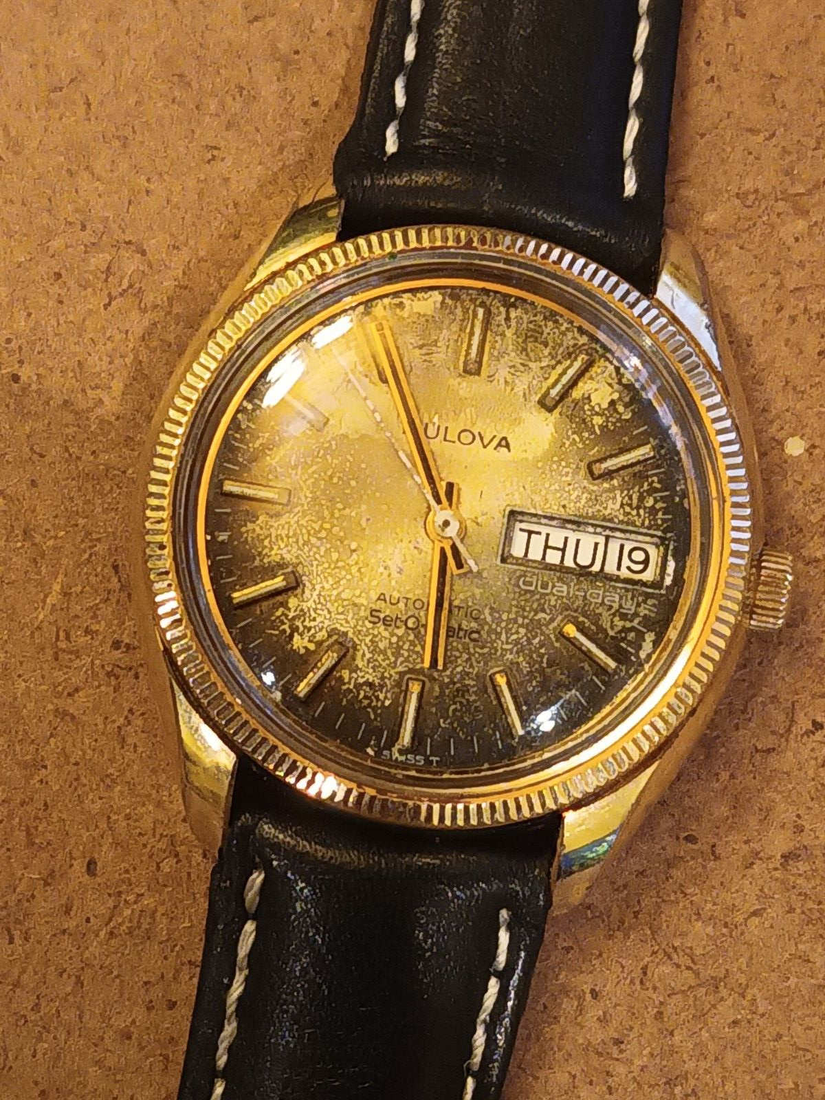 BULOVA SET-O-MATIC N7 DUAL DAY CAL.1133.10 TROPICALIZED WORKING MEN 35MM VINTAGE