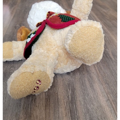 Vintage 1999 Holiday Friends Christmas Tan Dog Plush Stuffed Animal Toy 18" - Picture 5 of 11