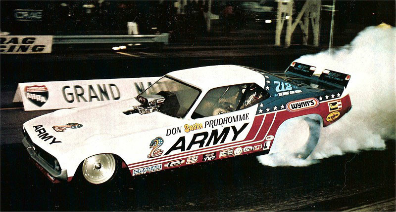 Don Prudhomme ARMY Cuda 1/64 scale decal fits Autoworld 1970