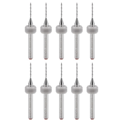 PCB Drill Bits 0.8mm Rotary Tool CNC Micro Drill Bits 1/8'' Shaft 10pcs