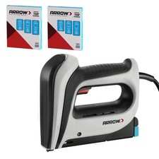 Arrow Electric Staple Gun Kit, Corded Stapler with 3750 Pieces T50 1/4", 3/8"...