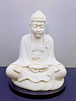VTG Budah Sculpture Figurine Signed A. Giannelli Italy 6.5  Alabaster 2000