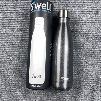 Swell S'well water bottle 17 oz Smokey Eye  New charcoal gray glitter collection