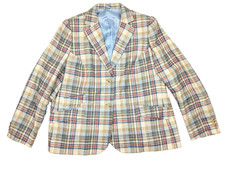 CHARLES ROBERTSON Blazer Damen 48 Tartan Seide/Leinen Jacke Robert Noble