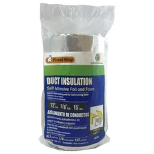 Thermwell Products 224075 0.13 in.  1 x 15 ft. Foam & Foil Duct Insulation