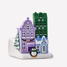 Bath  Body Works Christmas Winter Village Light Up Soap Holder Penguin Snowy