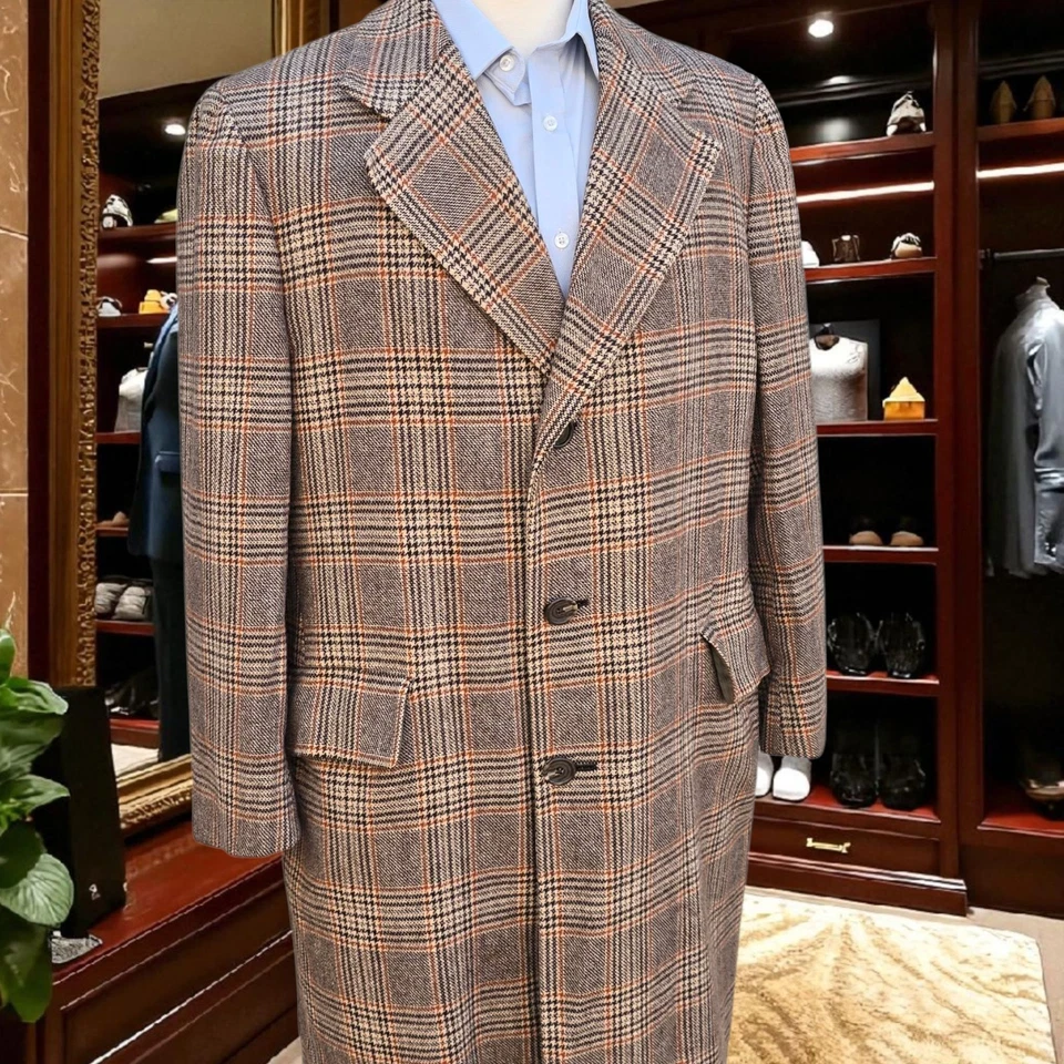 Abrigo de tweed suave vintage años 60 42r Hart Schfanner Marx a cuadros Foto 3 de 4