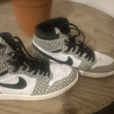 Nike Air Jordan High Top Elephant Print Men's Black White Basketball Sneakers