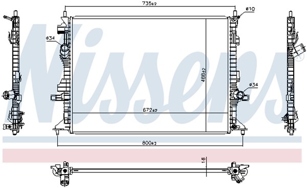 Nissens MotorküHler WasserküHler 606908 FüR Ford Focus 4 HN Turnier HP HM Mhev-image