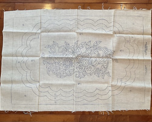 Vintage American Thread Co Aunt Lydia’s Hook Rug No 666 Blue Plate Special Mat