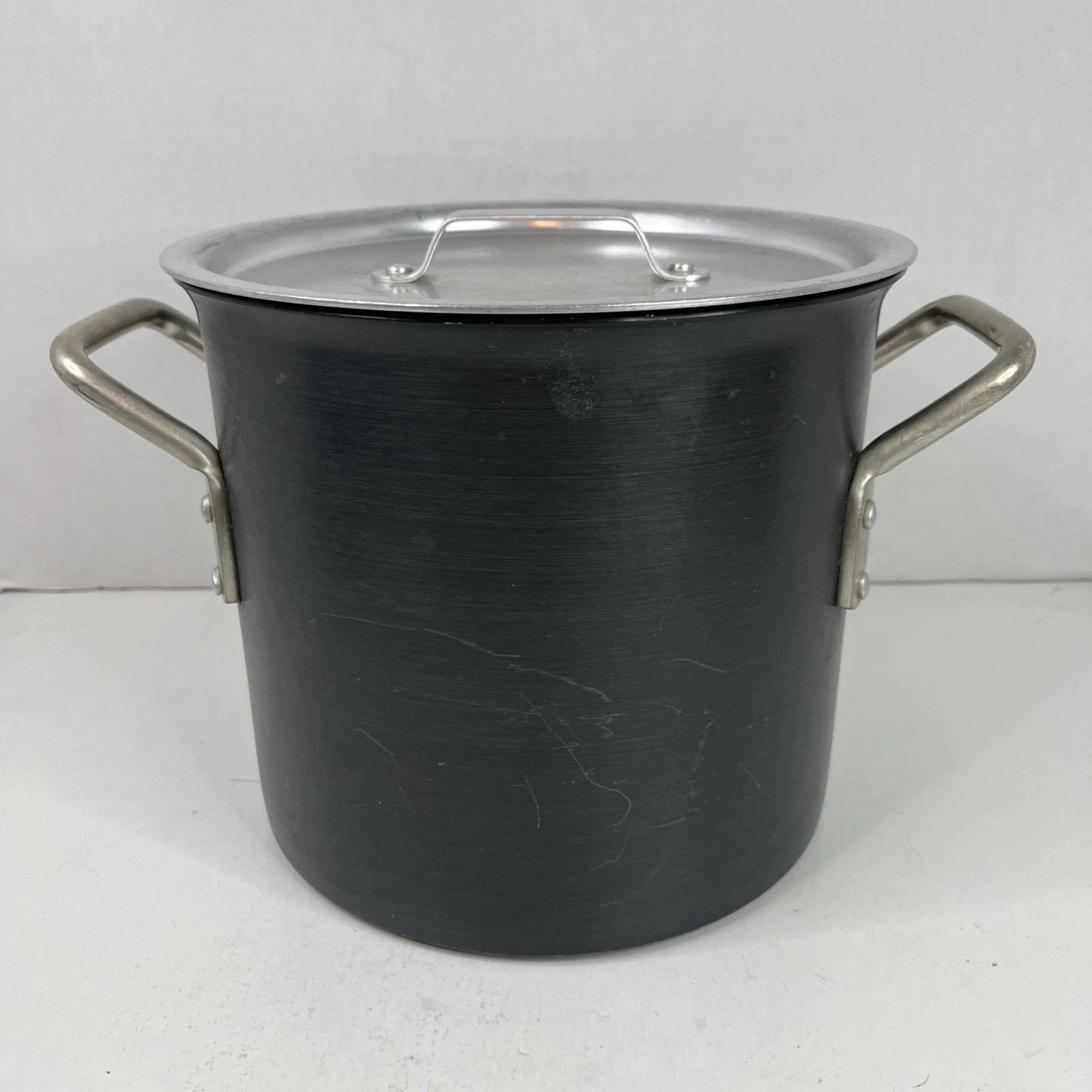 Commercial Aluminum Anodized 8 Qt Stockpot #808 & Lid 310C pre-Calphalon USA