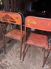 Industrial Metal Stacking Java Chairs Vintage Rustic Patina Indonesia — photo 2