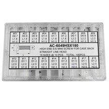 18-Size Stainless Steel Mini Watch Case Slotted Screw Assortment Repair Parts