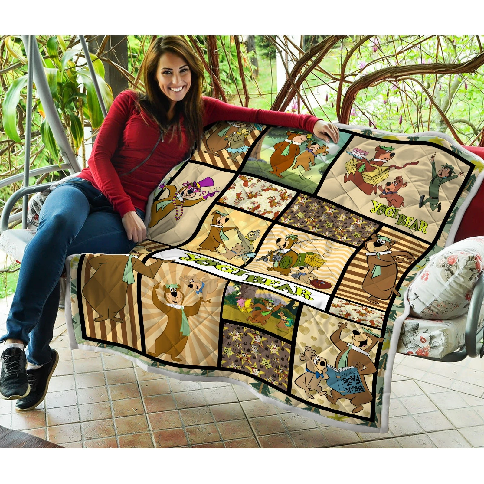 Yogi Bear Classic Cartoon Quilt Blanket – Retro Animation Cozy Gift