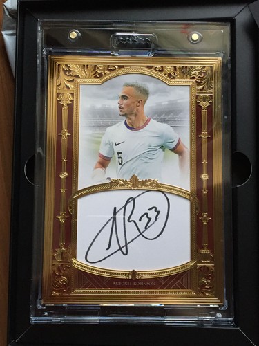 2024 Futera Unique Antonee Robinson USA USMNT Gold Framed On CARD Auto 1/1