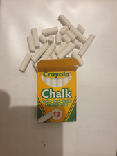Crayola White Chalk 12 Pack Anti Dust Chalkboard School Classroom UK