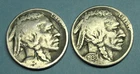 1925 & 1936 Buffalo Nickel lot of 2 coins~Very Good 8 & Fine 12~Partial Horns