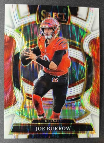 2025 Panini Select Joe Burrow Concourse White Prizm Shock /799 #57 Bengals