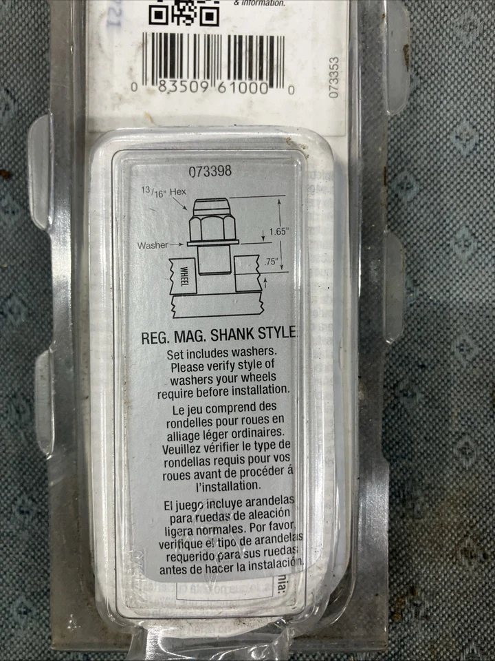 Pacote com 4 porcas cromadas de extremidade fechada McGard 1/2"-20 com lavadoras 61000 - Imagem 3 de 4