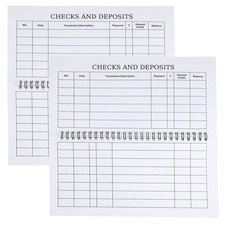 2 Pack Large Print Check Register 50 Sheets Transaction Ledger Home Office