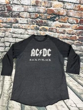 AC/DC Back in Black 2004 Tour Aces & Eights Raglan LS shirt sz M