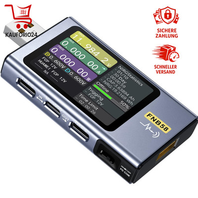 USB-Tester 4-28V 7A mit LCD-Display für USB-A & USB-C, Multimeter