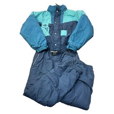 Tuta da sci vintage Brugi retrò pezzo unico colorblock anni 90 blu uomo grande