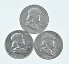 Higher Grade - 1958-D 1954 1951 Franklin Half Dollar 90% SIlver Lot *128