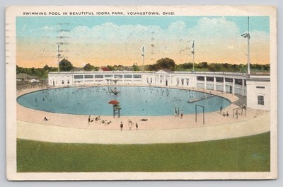 Swimming Pool Beautiful Idora Park Youngstown OH c1930s Vintage Postcard