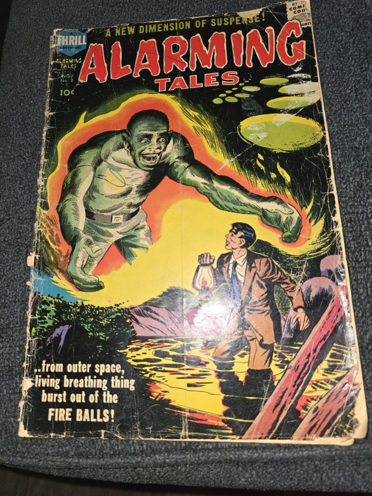 Alarming Tales #2 (1957, Harvey Comics) Fire Balls” Monster – Early Jack Kirby
