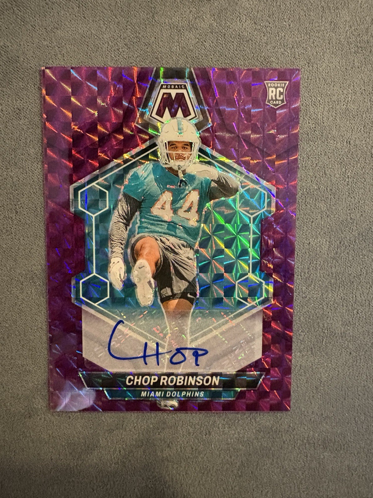 Chop Robinson 2024 Mosaic Purple Rookie Auto Dolphins /49