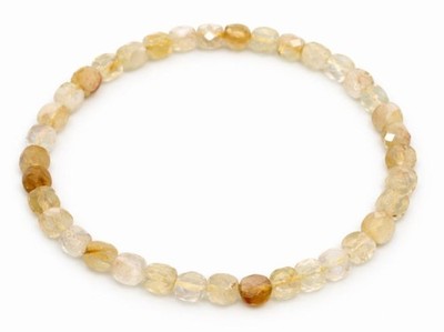  Citrin Würfel Stretch Edelstein Armband   Größe individuell für deine perfekte 