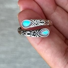 Vintage Sterling Silver S925 Butterfly Turquoise Ring