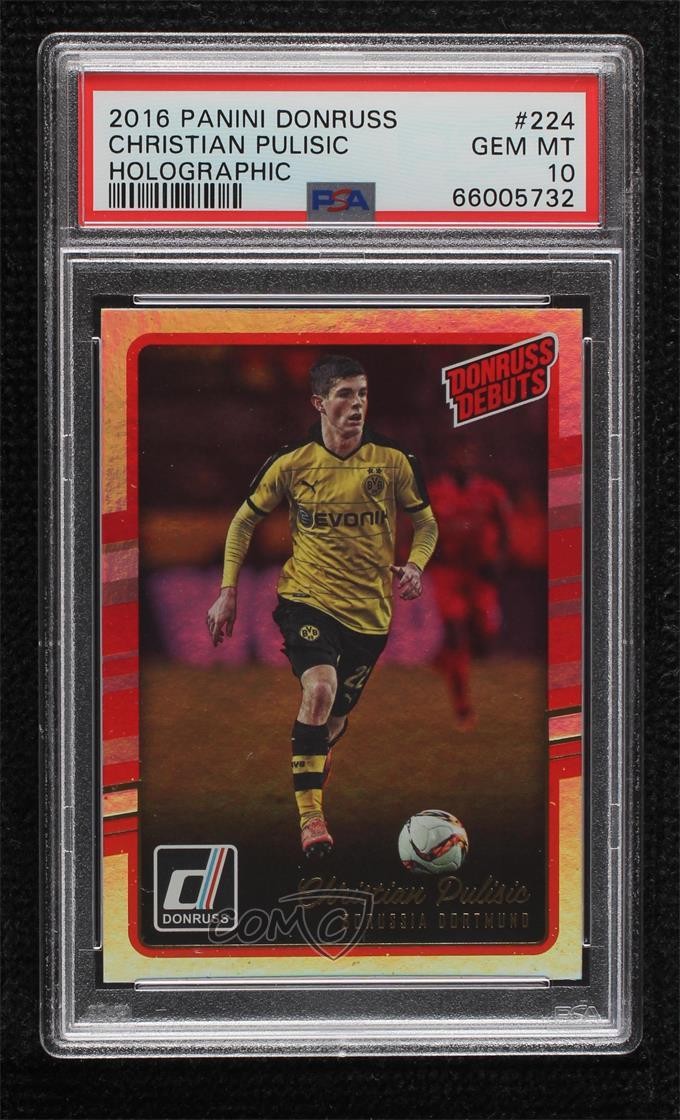 2016-17 Donruss Debuts Holographic Christian Pulisic PSA 10 GEM MT Rookie RC 1vy