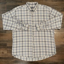 Burberry London Shirt XL Blue Beige Nova Check Long Sleeve USA Made Button Down