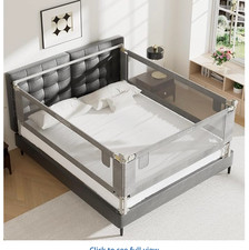 3-Pack Bed Rails for Toddlers with Headboard Rod - Height Adjustable, Twin Size