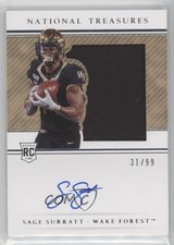 2021 Panini National Treasures Collegiate 31/99 Sage Surratt #109 Auto ll2