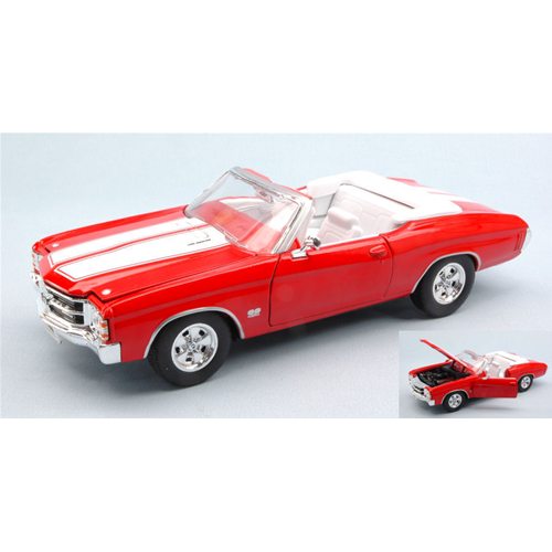 Chevrolet Chevelle Ss 454 1971 Red With White Stripes 1:24 Welly Auto Stradali --image