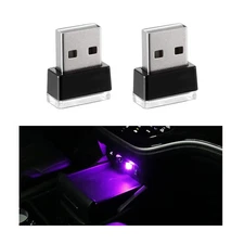 Sylvil 2 PCS USB LED Car Interior Atmosphere Lamp, Portable Mini LED Night Li...