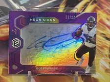 2020 Panini Elements Neon Signs Gus Edwards Purple #'d /10 #NS-GE Auto